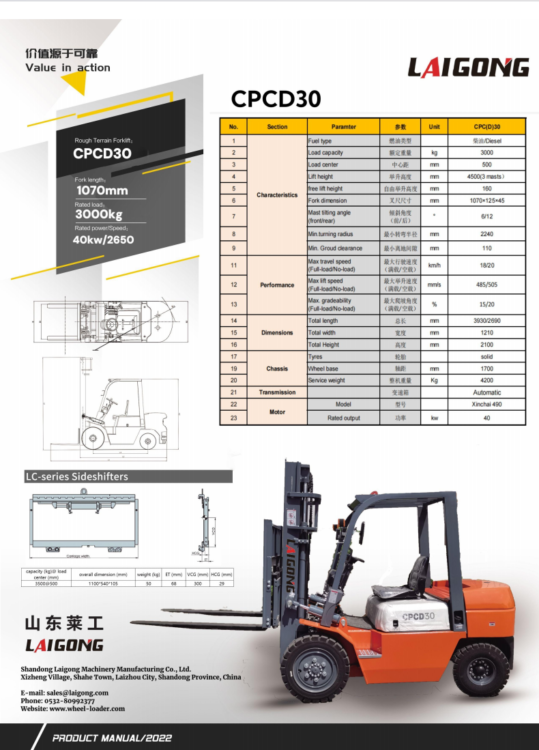CPCD30 Diesel Forklift