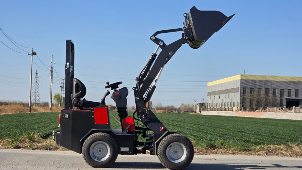 Side view of the LG16 with the bucket raised